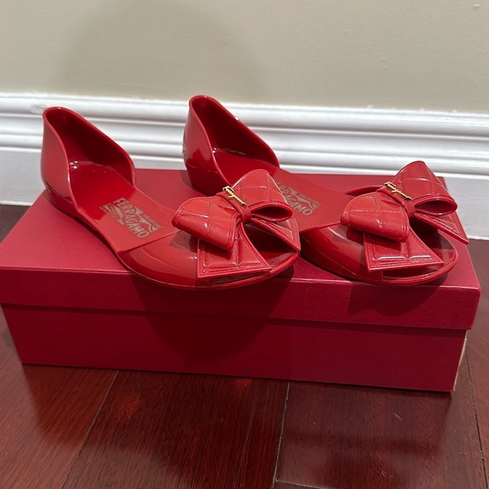 100% Authentic Salvatore Ferragamo Red Sandals